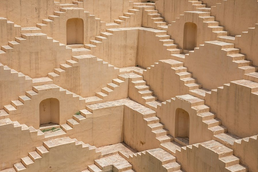 The historic stepwell and rainwater catchment of Panna Meena ka Kund &copy;Nina Luong