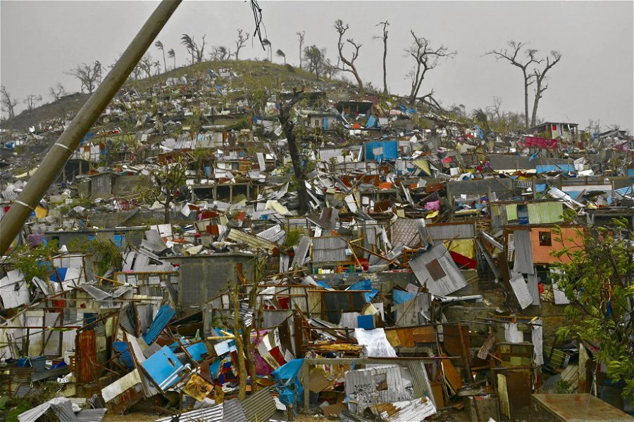 Devastation after cyclone Chido in 2024