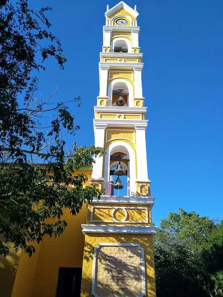 Xcaret has an interesting bell-tower &copy;Anderson